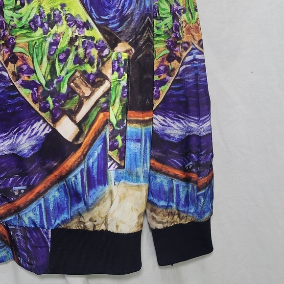 Men's Kleino Van Gogh Starry Night Skater Artsy Bomber Jacket - Size Medium - Picture 3 of 15
